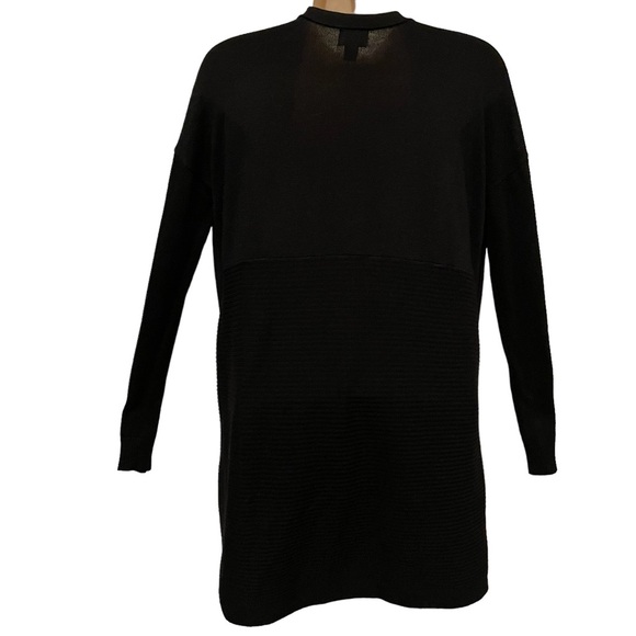 Worthington Black Open Front Cardigan Sweater Lightweight Zipper Accents XS - Picture 6 of 6